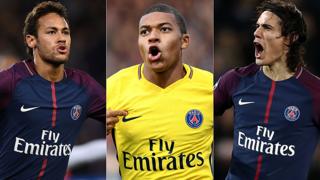 Neymar, Mbappé y Cavani.
