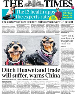 The Times front page
