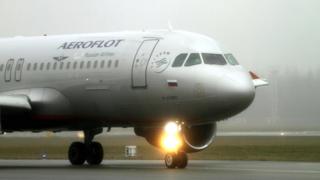An Airbus A320 of Russian carrier Aeroflot in Riga, Latvia, in 2016