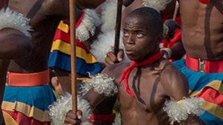 People performing during Swazilands celebration of 50th anniversary of independence
