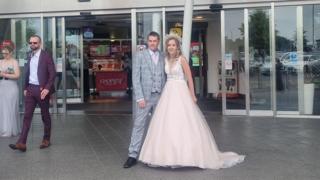 Stacey and her husband at Cobham Services