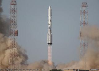 Lift-off for the Proton and its Inmarsat passenger