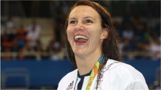 Jazz Carlin with her medal
