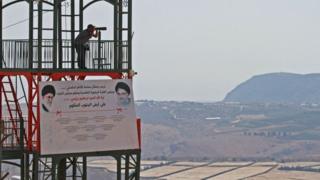 برج مراقبة في قرية مارون الراس على حدود لبنان مع إسرائيل