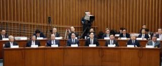 Business leaders attend the parliamentary hearing in Seoul (6 Aug 2016)