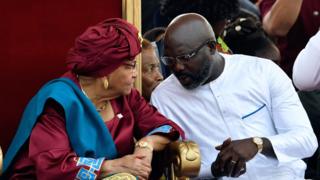 Ellen Sirleaf Johnson na George Weah