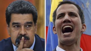Nicolás Maduro e Juan Guaidó
