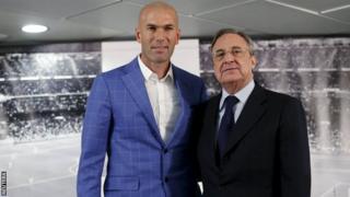 Zinedine Zidane (left) and president Florentino Perez