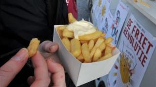 Chips being eaten in Leuven, Belgium, 2011 file pic
