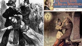 Early 1900s illustrations on Jack the Ripper