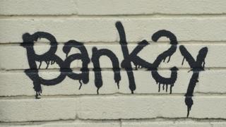 The signature of street artist Banksy