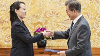 Kim Yo-jong na Moon Jae-in