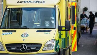 Image of an ambulance arrive at A&E