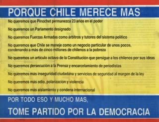 Panfleto del plebiscito en Chile
