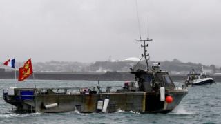 french fishing boat protesting in jersey waters
