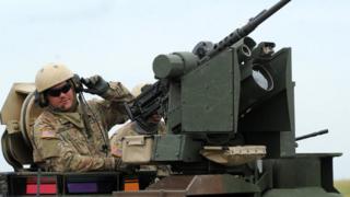 Американский танкист на учениях в Грузии