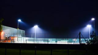 Floodlit small-sided football pitch