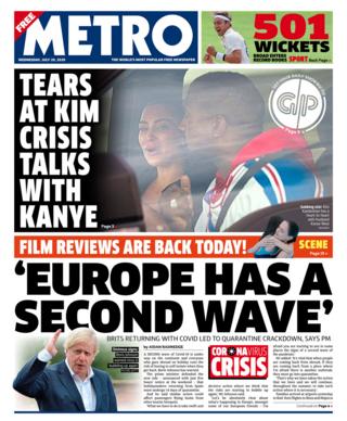 Metro front page