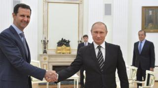 Umukuru w'igihugu ca Syria, Bashar al-Assad n'uw'Uburusiya, Vladimir Putin