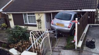 Car crashes into Merthyr Tydfil bungalow