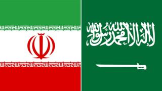 پرچم عربستان سعودی و ایران