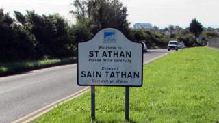 Road sign for St Athan