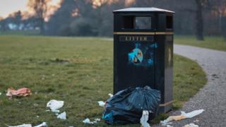 Overflowing bin