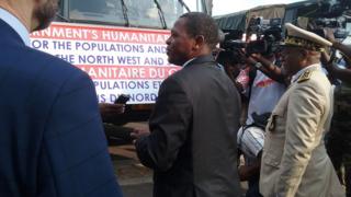 Paul Atanga Nji and partners as trucks di leave Yaounde