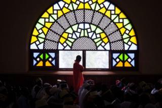 Muslim worshipers attend prayer at the Uganda National Mosque in Kampala, Uganda, on 4 June.