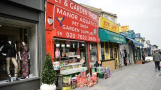A UK high street with independent shops