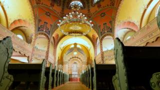 Interior of the restored synagogue in Subotica (March 2018)