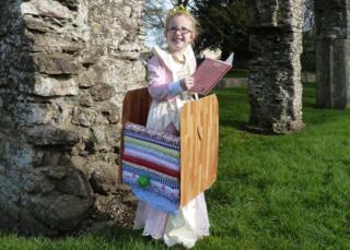 Abby from Northern Ireland dressed up as Princess and the Pea