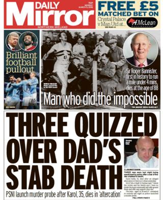Daily Mirror front page Monday 5 March