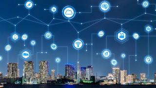 Una ciudad moderna conectada a internet