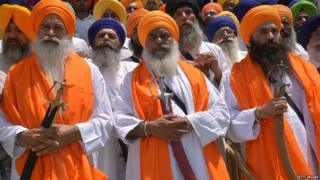 Dhian Singh Mand (C), Amrik Singh Ajnala (L), and Baljit Singh Daduwal (R)