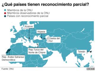 Mapa países con reconocimiento parcial