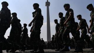 TNI dalam apel keamanan di Jakarta.