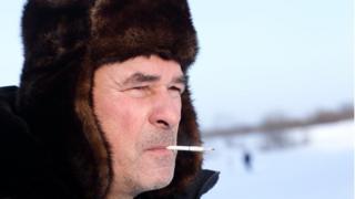 Russian man smoking