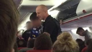 Stags being escorted off