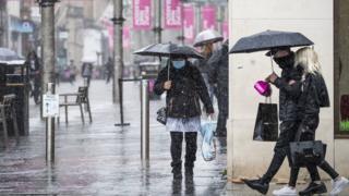 Heavy rain in Glasgow on Friday