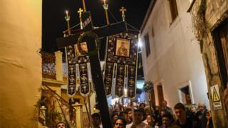 Greeks mark the Epitaph ceremony on Friday ahead of Orthodox Easter