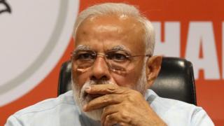 Indian Prime Mininster Narendra Modi during a press conference in New Delhi.