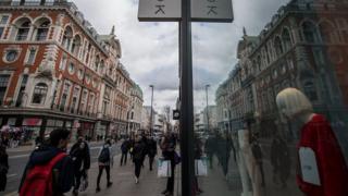 Shoppers in London's Oxford Street