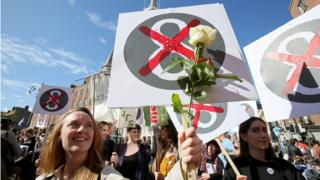 A picture of a protest poster at a pro-choice march in Ireland