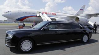 La limusina presidencial de Rusia en Helinki