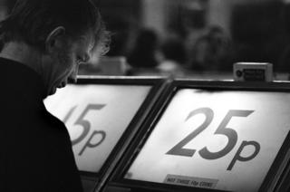 Buying a ticket, Piccadilly Circus, 1978