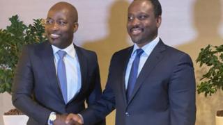 Charles Blé Goudé et Guillaume Soro, de la gauche vers la droite