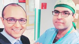 Saied Froghi, right, with his brother Farid Froghi, a surgery research fellow