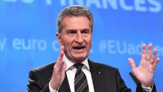 Avrupa Birliği (AB) Komisyonunun Bütçe ve İnsan Kaynaklarından Sorumlu Üyesi Günther Oettinger