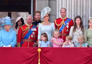 The Royal Family on the balcony of Buckingham Palace